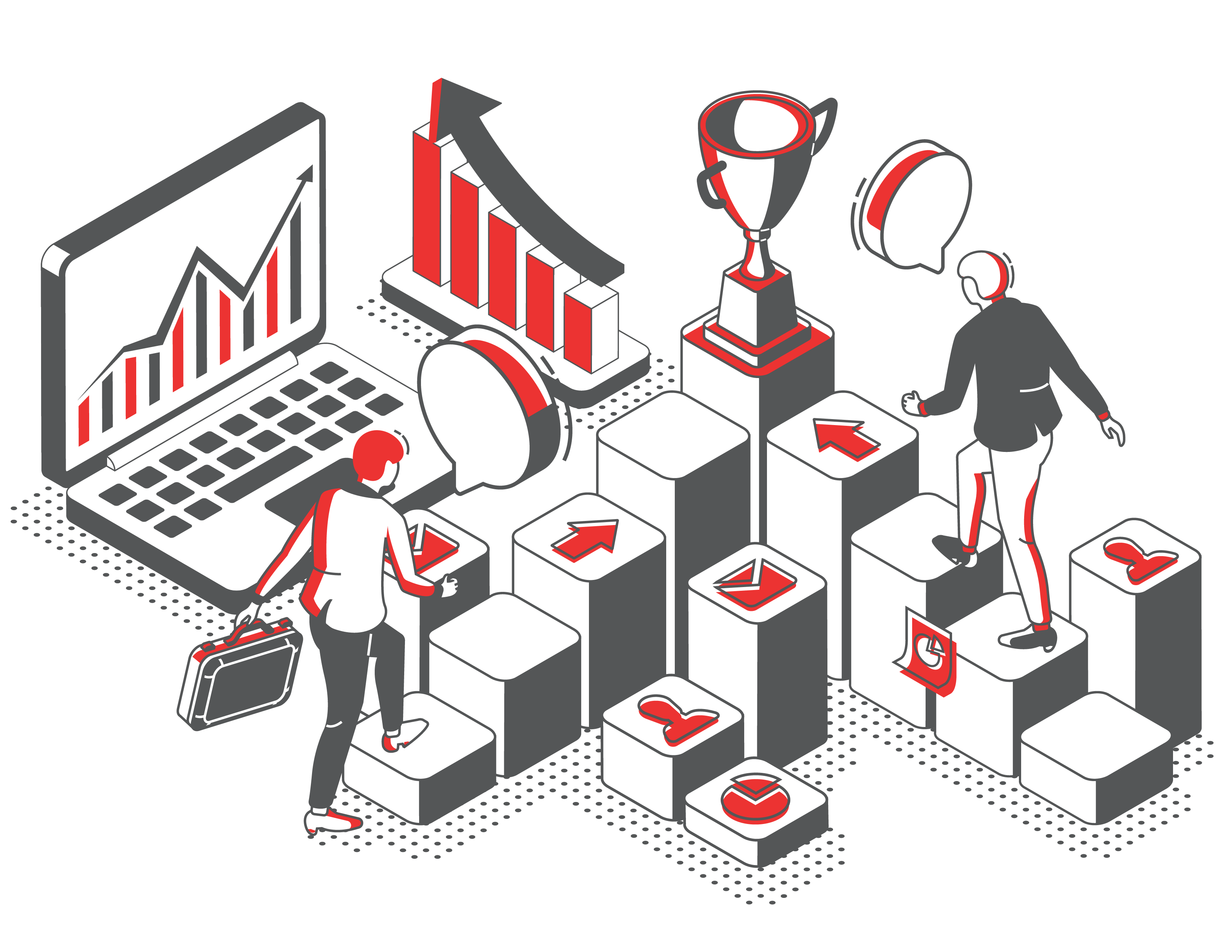 Illustration of Fractional CMO clients achieving their goals