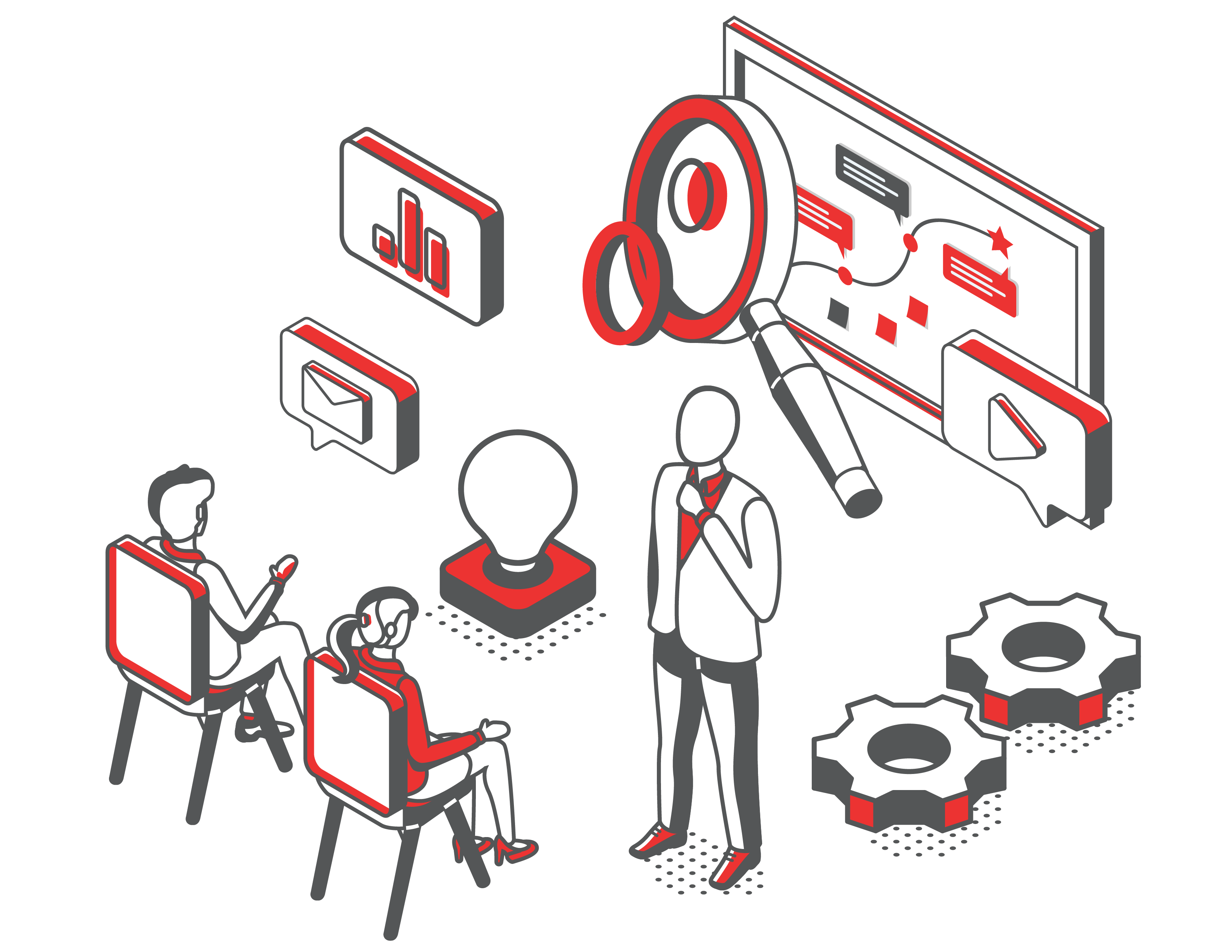 Illustration of Fractional CMO working with clients